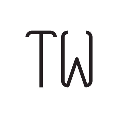 Tw ilk harf vektör logo simgesi