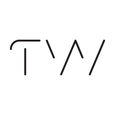 Tw ilk harf vektör logo simgesi