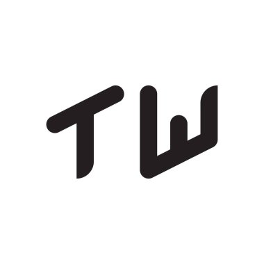 Tw ilk harf vektör logo simgesi