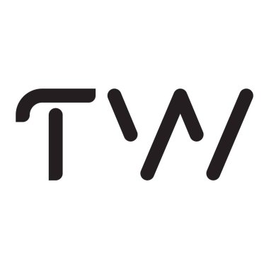 Tw ilk harf vektör logo simgesi
