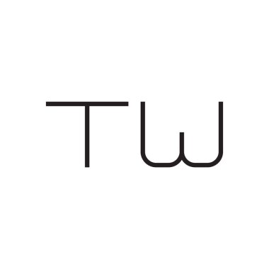 Tw ilk harf vektör logo simgesi