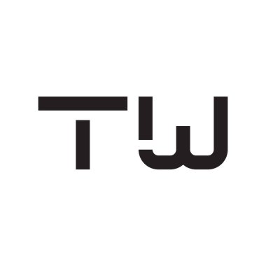 Tw ilk harf vektör logo simgesi