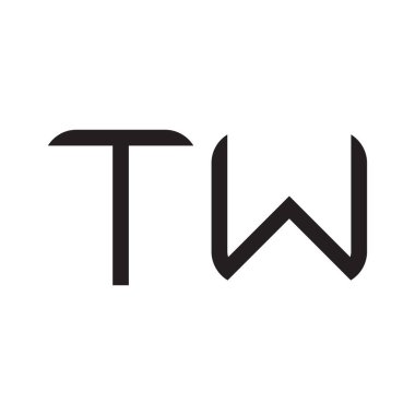 Tw ilk harf vektör logo simgesi