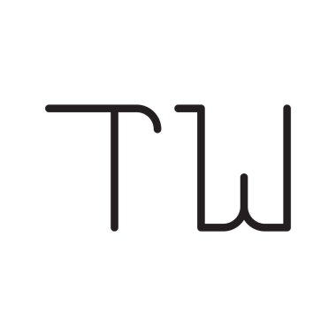 Tw ilk harf vektör logo simgesi