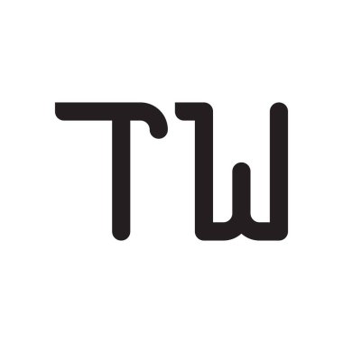 Tw ilk harf vektör logo simgesi