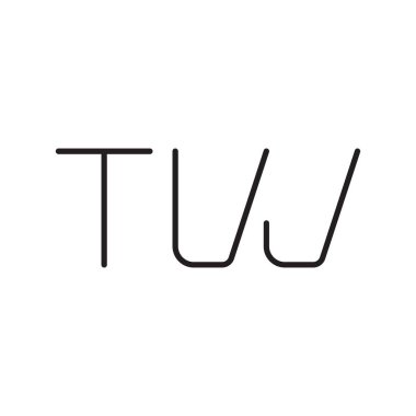 Tw ilk harf vektör logo simgesi