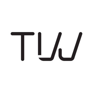 Tw ilk harf vektör logo simgesi