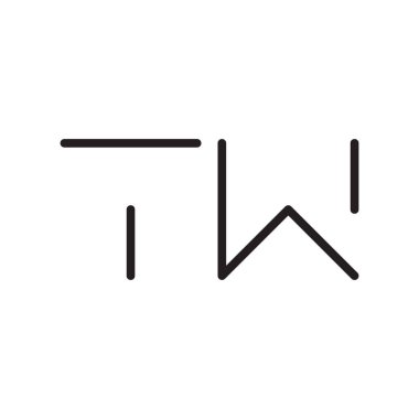 Tw ilk harf vektör logo simgesi