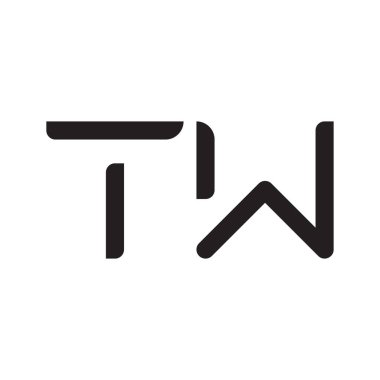 Tw ilk harf vektör logo simgesi