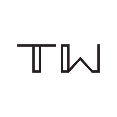 Tw ilk harf vektör logo simgesi