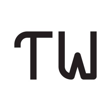 Tw ilk harf vektör logo simgesi