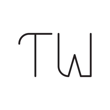 Tw ilk harf vektör logo simgesi