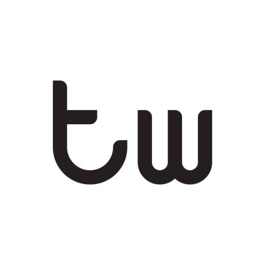 Tw ilk harf vektör logo simgesi