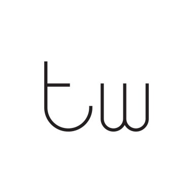Tw ilk harf vektör logo simgesi