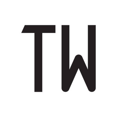 Tw ilk harf vektör logo simgesi