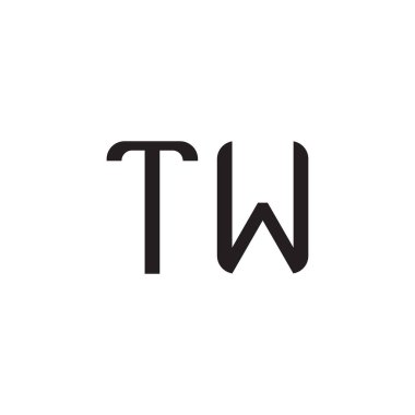 Tw ilk harf vektör logo simgesi