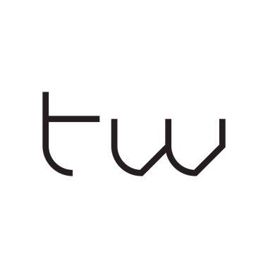 Tw ilk harf vektör logo simgesi