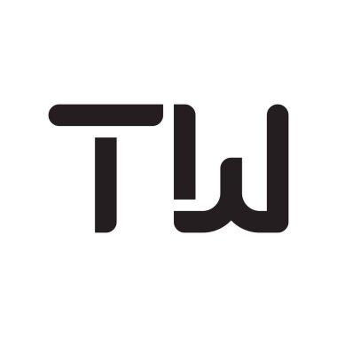 Tw ilk harf vektör logo simgesi