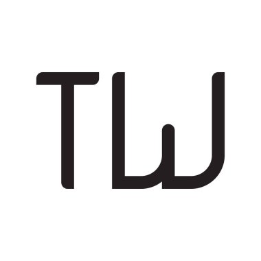 Tw ilk harf vektör logo simgesi