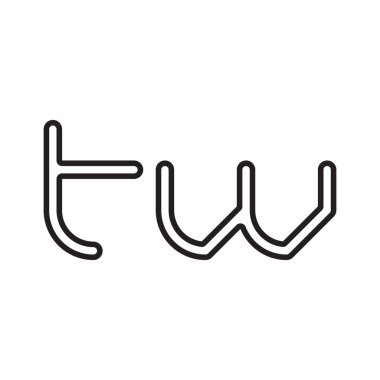 Tw ilk harf vektör logo simgesi