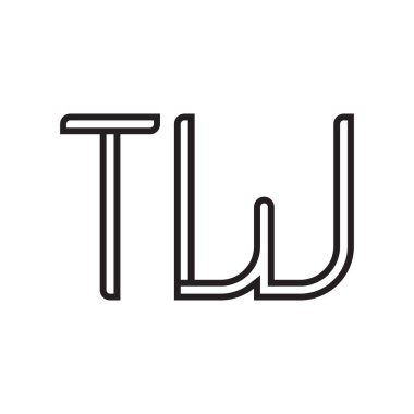 Tw ilk harf vektör logo simgesi
