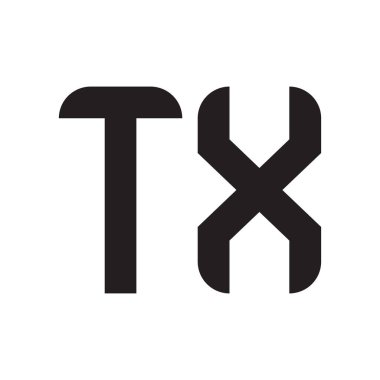 tx ilk harf vektör logo simgesi