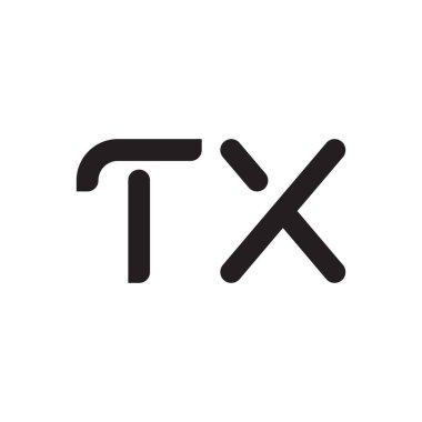 tx ilk harf vektör logo simgesi