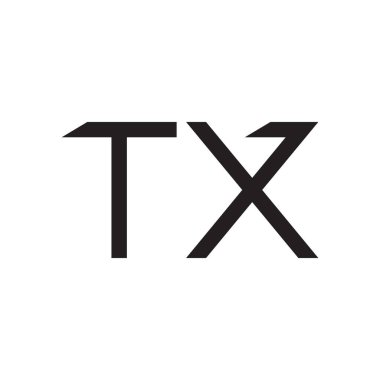tx ilk harf vektör logo simgesi