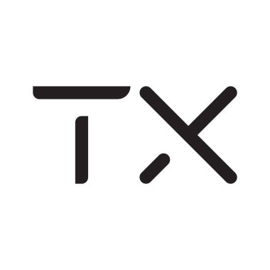 tx ilk harf vektör logo simgesi