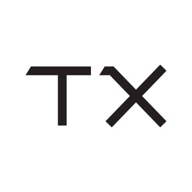 tx ilk harf vektör logo simgesi