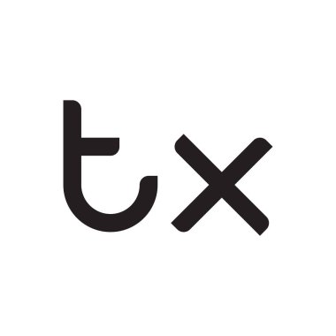 tx ilk harf vektör logo simgesi
