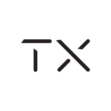 tx ilk harf vektör logo simgesi