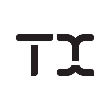 tx ilk harf vektör logo simgesi