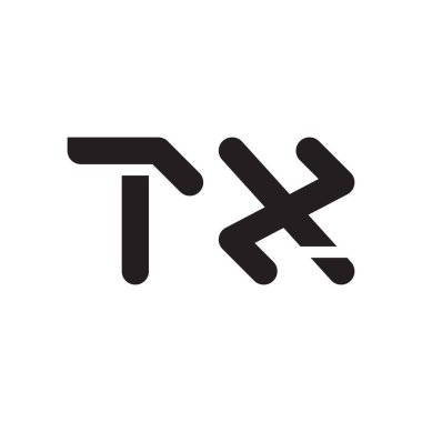 tx ilk harf vektör logo simgesi