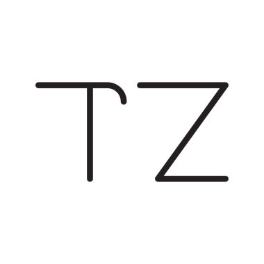tz ilk harf vektör logo simgesi