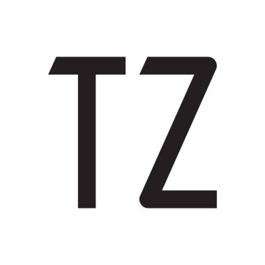 tz ilk harf vektör logo simgesi
