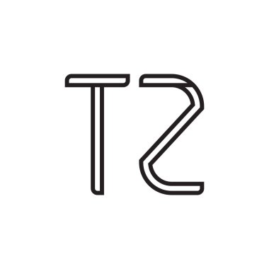tz ilk harf vektör logo simgesi