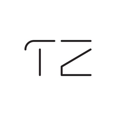 tz ilk harf vektör logo simgesi
