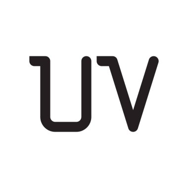 u v ilk harf vektör logo simgesi