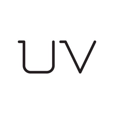 u v ilk harf vektör logo simgesi
