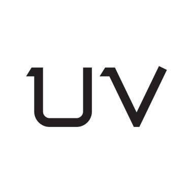 u v ilk harf vektör logo simgesi