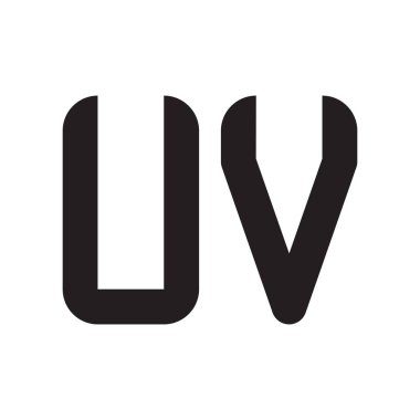 u v ilk harf vektör logo simgesi
