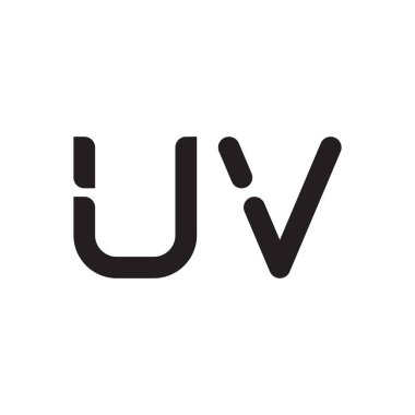 u v ilk harf vektör logo simgesi