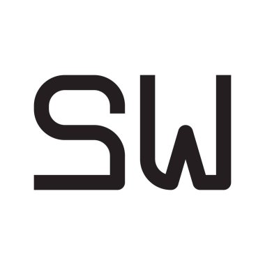 sw ilk harf vektör logo simgesi
