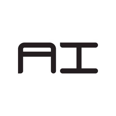 ai ilk harf vektör logo simgesi