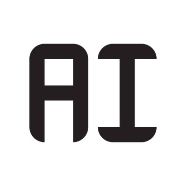 ai ilk harf vektör logo simgesi