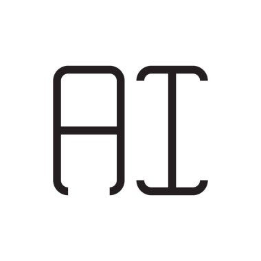 ai ilk harf vektör logo simgesi