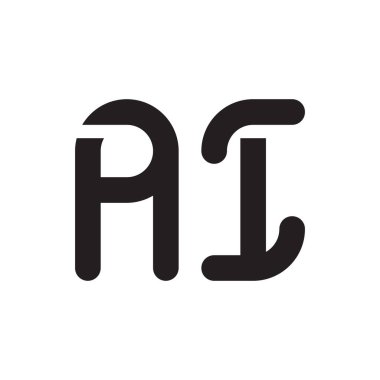 ai ilk harf vektör logo simgesi