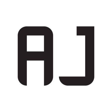 aj ilk harf vektör logo simgesi