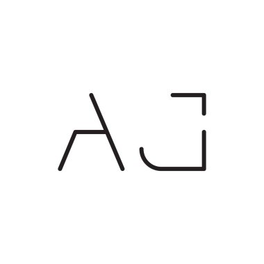 aj ilk harf vektör logo simgesi